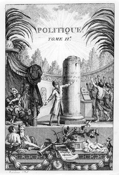 “政治”的主题，Jean-Jacques Rousseau的第二卷 作者 让·克洛德·奈根（Jean Claude Naigeon）